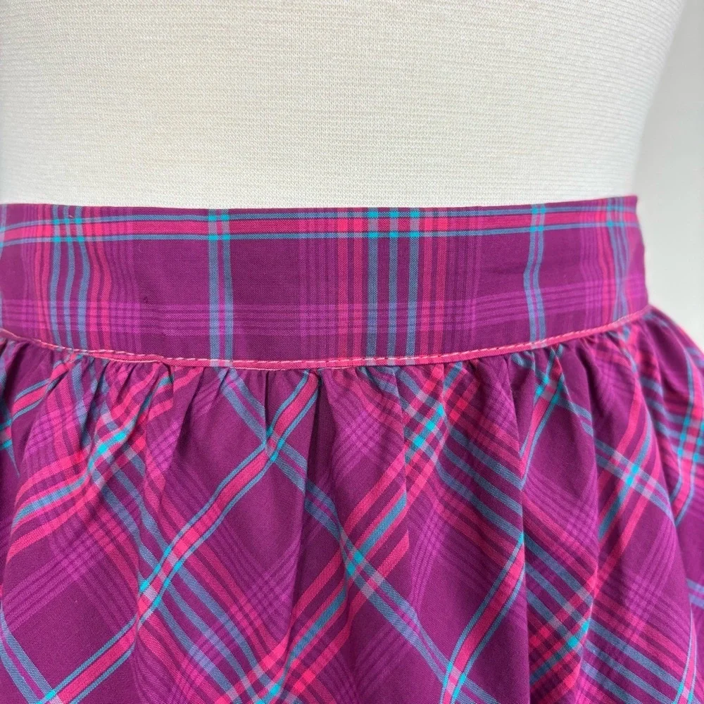 Matilda Jane Tinsley Skirt‎ Sz M Purple Plaid Cotton Tulle Girlhood Coquette